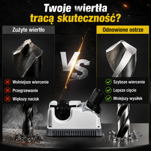 Profesjonalna ostrzałka do wierteł z regulacją kąta
