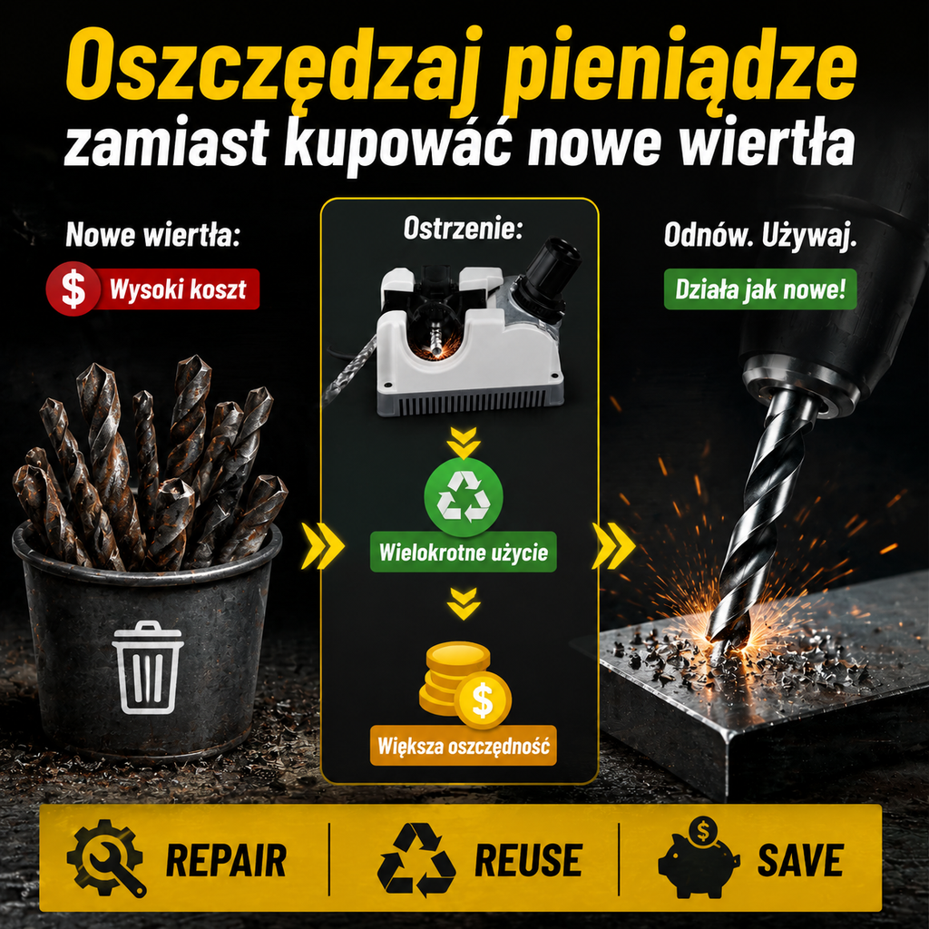 Profesjonalna ostrzałka do wierteł z regulacją kąta